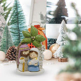 Maxbell Nativity Scene Figurine Small Christmas Desktop Statue for Bookshelf Holiday
