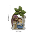 Maxbell Nativity Scene Figurine Small Christmas Desktop Statue for Bookshelf Holiday