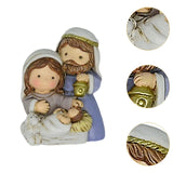 Maxbell Nativity Scene Figurine Religious Gift Resin Mini for Bookshelf Indoor Party