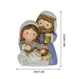 Maxbell Nativity Scene Figurine Religious Gift Resin Mini for Bookshelf Indoor Party