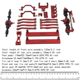 Maxbell 1/16 RC Car Upgrade Spare Kit Metal Front and Rear Axle Assembly for C64 DIY red