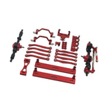Maxbell 1/16 RC Car Upgrade Spare Kit Metal Front and Rear Axle Assembly for C64 DIY red