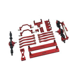Maxbell 1/16 RC Car Upgrade Spare Kit Metal Front and Rear Axle Assembly for C64 DIY red