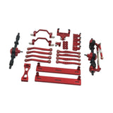 Maxbell 1/16 RC Car Upgrade Spare Kit Metal Front and Rear Axle Assembly for C64 DIY red