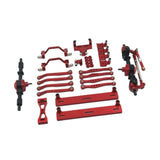 Maxbell 1/16 RC Car Upgrade Spare Kit Metal Front and Rear Axle Assembly for C64 DIY red