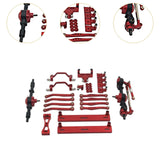Maxbell 1/16 RC Car Upgrade Spare Kit Metal Front and Rear Axle Assembly for C64 DIY red