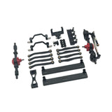 Maxbell 1/16 RC Car Upgrade Spare Kit Metal Front and Rear Axle Assembly for C64 DIY black