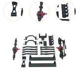 Maxbell 1/16 RC Car Upgrade Spare Kit Metal Front and Rear Axle Assembly for C64 DIY black
