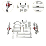 Maxbell 1/16 RC Car Upgrade Spare Kit Metal Front and Rear Axle Assembly for C64 DIY argent