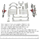 Maxbell 1/16 RC Car Upgrade Spare Kit Metal Front and Rear Axle Assembly for C64 DIY argent