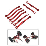 Maxbell 8 Pieces Metal Rod Link Suspension Linkage Kit Replacements for C64 1:16 Car Red