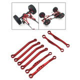 Maxbell 8 Pieces Metal Rod Link Suspension Linkage Kit Replacements for C64 1:16 Car Red