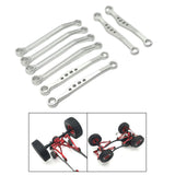 Maxbell 8 Pieces Metal Rod Link Suspension Linkage Kit Replacements for C64 1:16 Car Argent