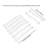 Maxbell 8 Pieces Metal Rod Link Suspension Linkage Kit Replacements for C64 1:16 Car Argent