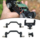 Maxbell 4x 1/16 Servo Mount Steering Gear Holder for C64 Car Model Lovers RC Vehicle black