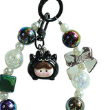 Maxbell Phone Charm DIY Decoration Car Key Charm Bag Charm Keychain for Holiday Kids black