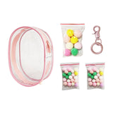 Maxbell Clear Figure Display Bag Portable Mini Doll Storage Bag for Mini Figure Doll peach pink