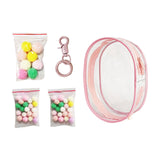 Maxbell Clear Figure Display Bag Portable Mini Doll Storage Bag for Mini Figure Doll peach pink