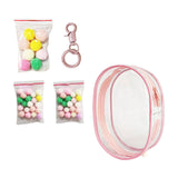 Maxbell Clear Figure Display Bag Portable Mini Doll Storage Bag for Mini Figure Doll peach pink