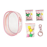 Maxbell Clear Figure Display Bag Portable Mini Doll Storage Bag for Mini Figure Doll peach pink