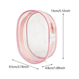 Maxbell Clear Figure Display Bag Portable Mini Doll Storage Bag for Mini Figure Doll peach pink