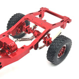 Maxbell 1:12 Scale RC Car Body Chassis Frame with Wheel Tire for MN82 LC79 Truck DIY red