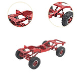 Maxbell 1:12 Scale RC Car Body Chassis Frame with Wheel Tire for MN82 LC79 Truck DIY red