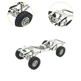 Maxbell 1:12 Scale RC Car Body Chassis Frame with Wheel Tire for MN82 LC79 Truck DIY Argent
