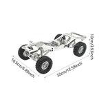 Maxbell 1:12 Scale RC Car Body Chassis Frame with Wheel Tire for MN82 LC79 Truck DIY Argent