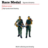 Maxbell 1:64 Diorama Figures Pose Scene Realistic Resin Figures Diorama Layout Gifts 2Pcs