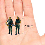 Maxbell 1:64 Diorama Figures Pose Scene Realistic Resin Figures Diorama Layout Gifts 2Pcs