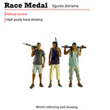 Maxbell 1:64 Diorama Figures Pose Scene Realistic Resin Figures Diorama Layout Gifts 3Pcs