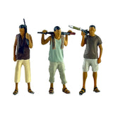 Maxbell 1:64 Diorama Figures Pose Scene Realistic Resin Figures Diorama Layout Gifts 3Pcs