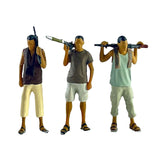 Maxbell 1:64 Diorama Figures Pose Scene Realistic Resin Figures Diorama Layout Gifts 3Pcs