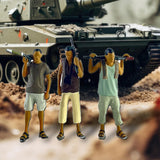 Maxbell 1:64 Diorama Figures Pose Scene Realistic Resin Figures Diorama Layout Gifts 3Pcs