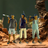 Maxbell 1:64 Diorama Figures Pose Scene Realistic Resin Figures Diorama Layout Gifts 3Pcs
