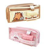 Maxbell Capibara Pencil Case Pencil Marker Holder Pencil Bag for Children Women Kids light coffee