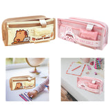 Maxbell Capibara Pencil Case Pencil Marker Holder Pencil Bag for Children Women Kids light coffee