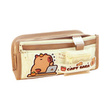 Maxbell Capibara Pencil Case Pencil Marker Holder Pencil Bag for Children Women Kids light coffee