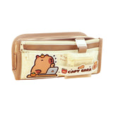 Maxbell Capibara Pencil Case Pencil Marker Holder Pencil Bag for Children Women Kids light coffee