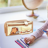 Maxbell Capibara Pencil Case Pencil Marker Holder Pencil Bag for Children Women Kids light coffee