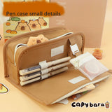 Maxbell Capibara Pencil Case Pencil Marker Holder Pencil Bag for Children Women Kids light coffee