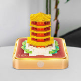 Maxbell 3D Calendar Memo Pad 2025 DIY Paper Carving Artsy Pads for Home Collectibles Yellow Crane Tower