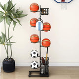 Maxbell Basketball Storage Rack Volleyball Stand Holder Living Room 7 Tier Ball Rack