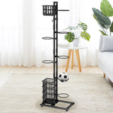 Maxbell Basketball Storage Rack Volleyball Stand Holder Living Room 7 Tier Ball Rack