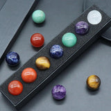 Maxbell 7 Pieces Gemstones Ball Set Creative Handmade Round Ball Crystals for Office
