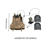 Maxbell 1/6 Outerwear Vest Communication Device for 12'' Male Dolls Figure Accessory