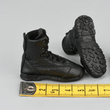 Maxbell 1:6 Scale Shoes 5cm PU Leather Boots for 12 inch Male Action Figures (Black)