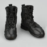 Maxbell 1:6 Scale Shoes 5cm PU Leather Boots for 12 inch Male Action Figures (Black)