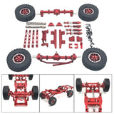 Maxbell 1:12 Front and Rear Axle Assembly Metal Drive Shaft for LC79 DIY Accessories red
